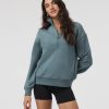 Sedona Rib Half Zip | Smoke Blue