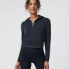 Waffle Seamless Zip Hoodie | Black