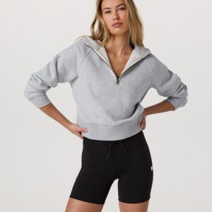 Restore Half Zip Hoodie | Light Heather Grey